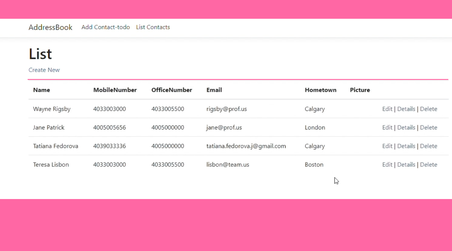 c# address book